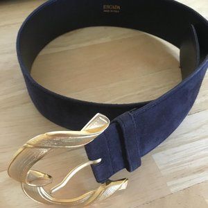 Vintage Escada Leather Belt w/Gold plated buckle